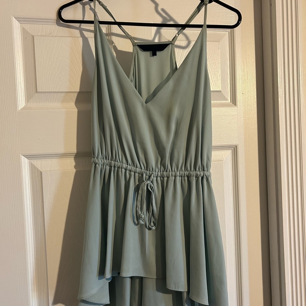 Elegant Sage Green Sleeveless Dress